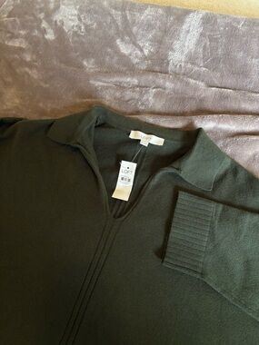 Ann Taylor LOFT XXL Olive Green Sweater Dress Style Collar Long Sleeve